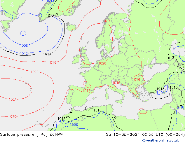 приземное давление ECMWF Вс 12.05.2024 00 UTC