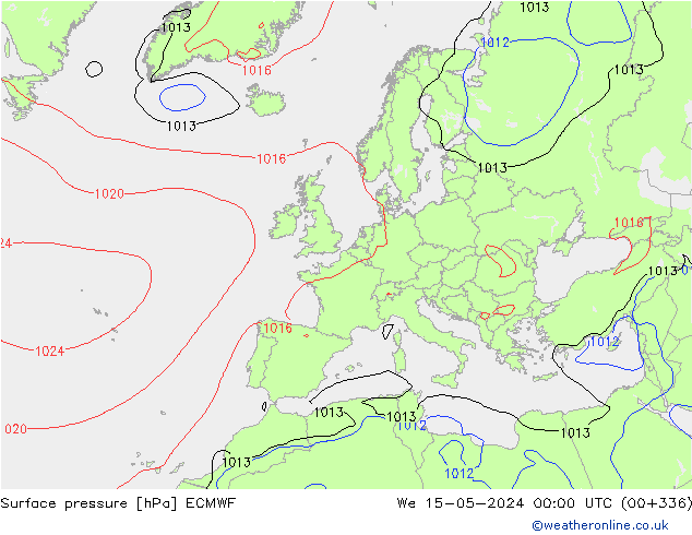 ciśnienie ECMWF śro. 15.05.2024 00 UTC