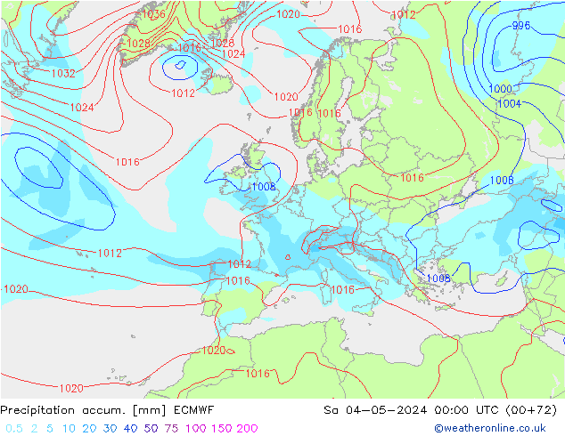 Toplam Yağış ECMWF Cts 04.05.2024 00 UTC