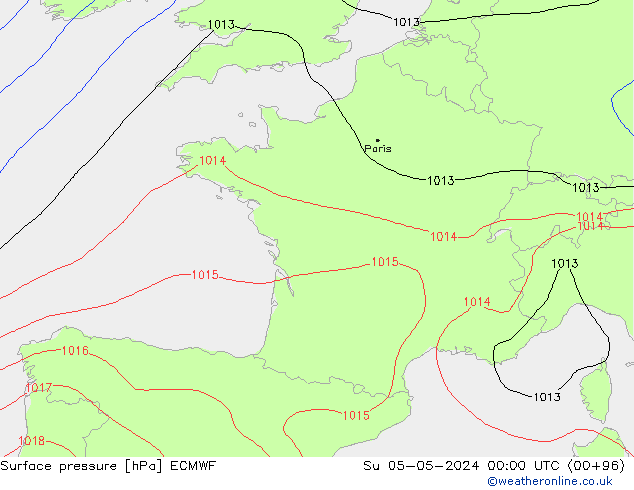 ciśnienie ECMWF nie. 05.05.2024 00 UTC