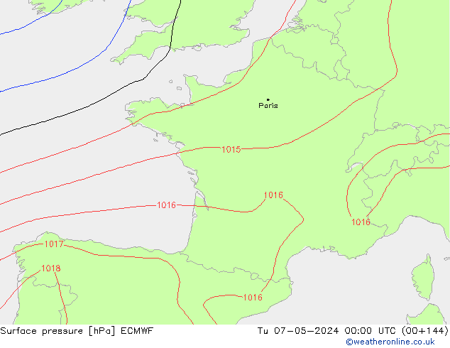 Yer basıncı ECMWF Sa 07.05.2024 00 UTC