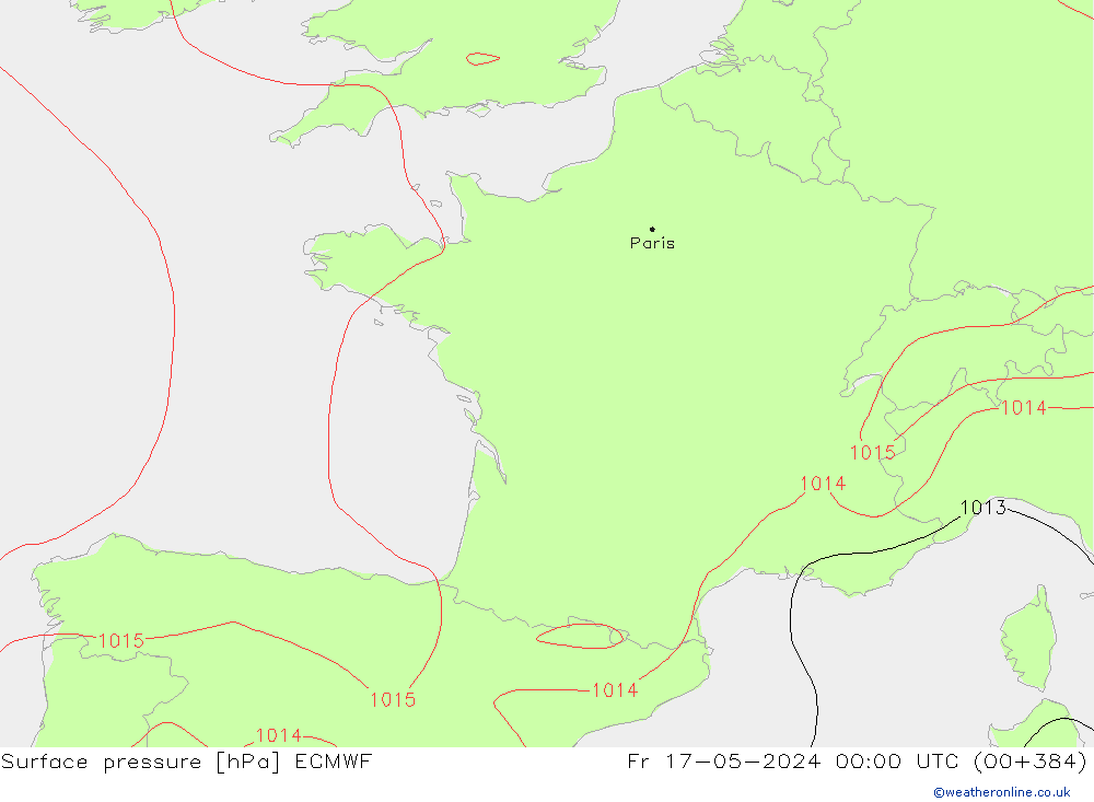 Bodendruck ECMWF Fr 17.05.2024 00 UTC