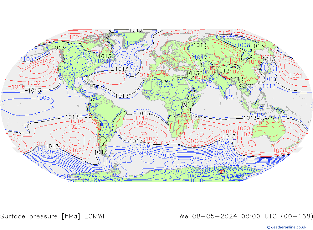 Luchtdruk (Grond) ECMWF wo 08.05.2024 00 UTC