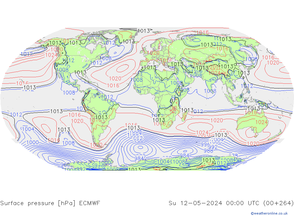 Yer basıncı ECMWF Paz 12.05.2024 00 UTC