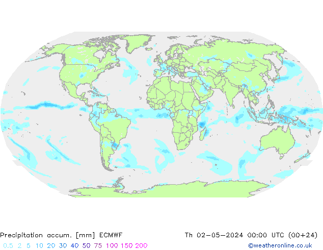 Toplam Yağış ECMWF Per 02.05.2024 00 UTC