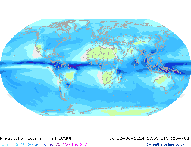 Totale neerslag ECMWF zo 02.06.2024 00 UTC