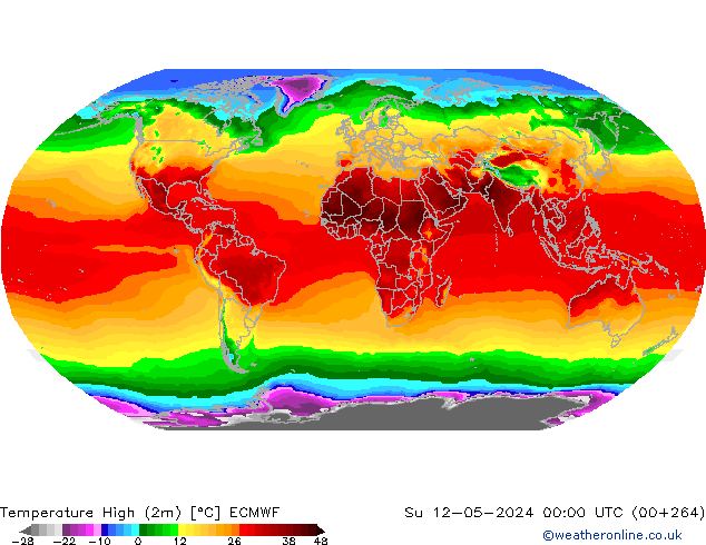 temperatura máx. (2m) ECMWF Dom 12.05.2024 00 UTC