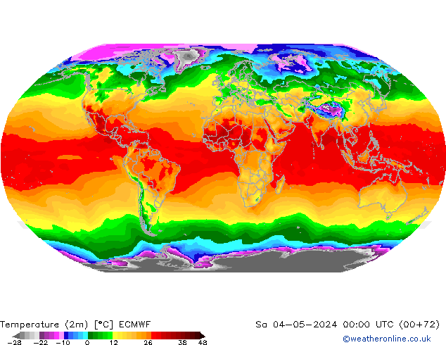 Sıcaklık Haritası (2m) ECMWF Cts 04.05.2024 00 UTC
