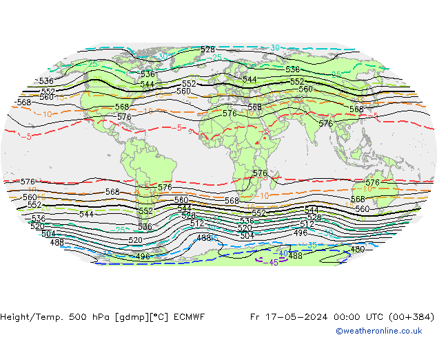 Géop./Temp. 500 hPa ECMWF ven 17.05.2024 00 UTC