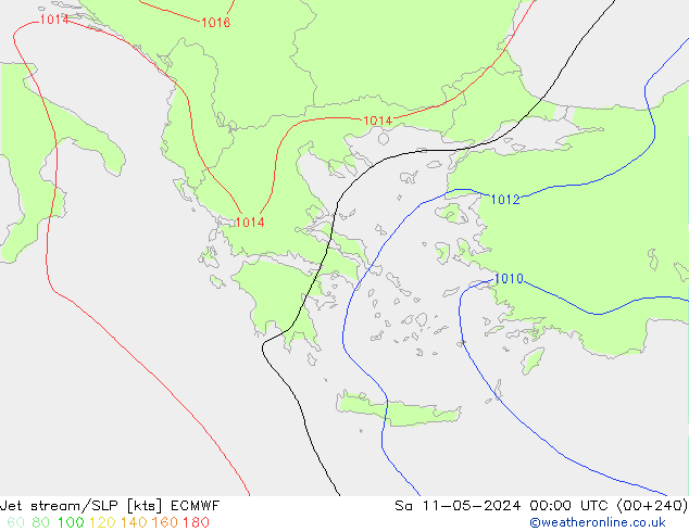 Jet Akımları/SLP ECMWF Cts 11.05.2024 00 UTC