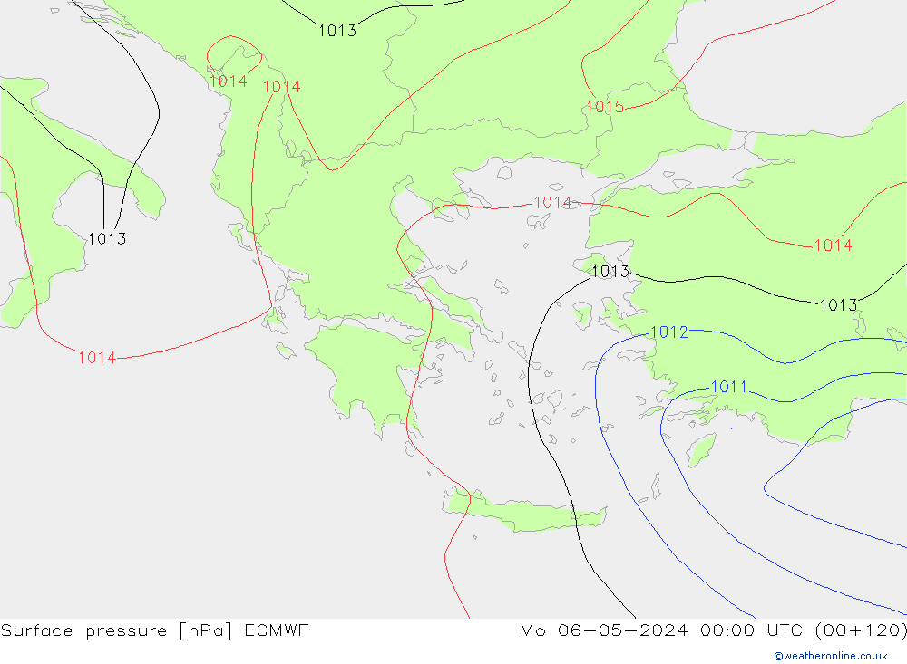 Atmosférický tlak ECMWF Po 06.05.2024 00 UTC