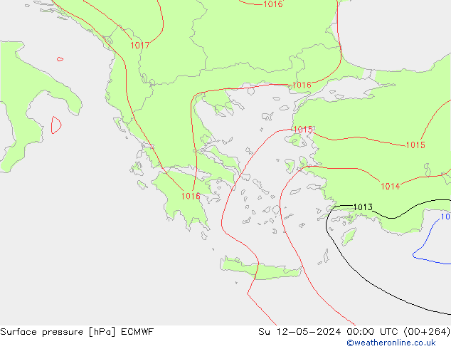 Surface pressure ECMWF Su 12.05.2024 00 UTC