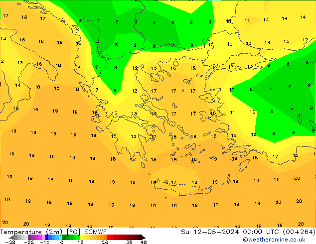 température (2m) ECMWF dim 12.05.2024 00 UTC