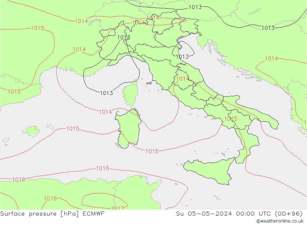 Yer basıncı ECMWF Paz 05.05.2024 00 UTC