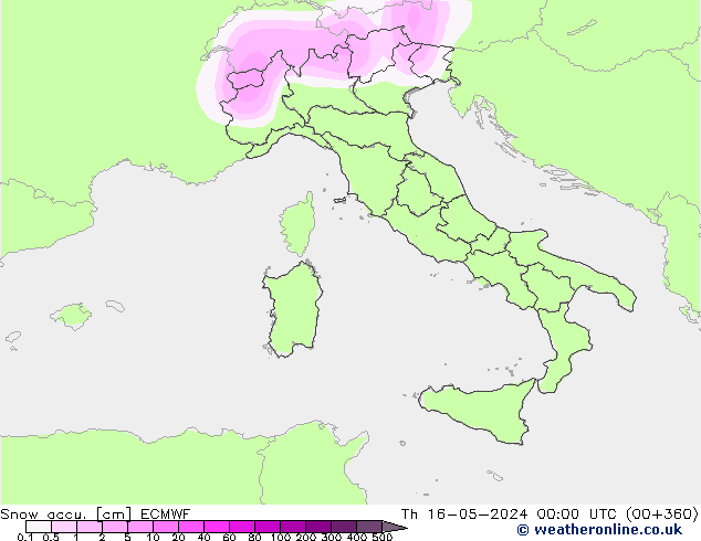 Snow accu. ECMWF  16.05.2024 00 UTC