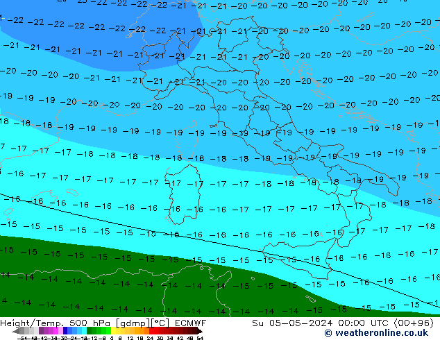 Yükseklik/Sıc. 500 hPa ECMWF Paz 05.05.2024 00 UTC