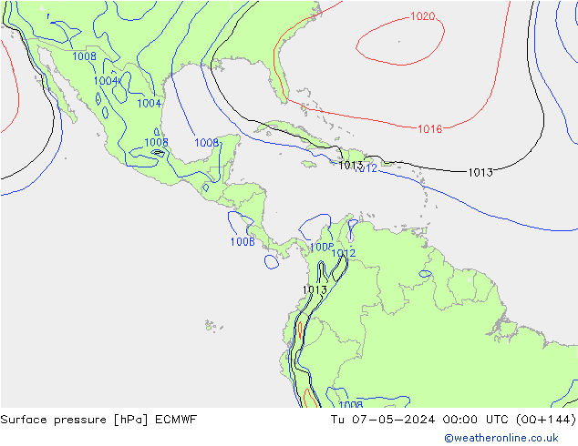 приземное давление ECMWF вт 07.05.2024 00 UTC