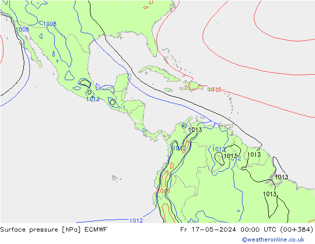 Atmosférický tlak ECMWF Pá 17.05.2024 00 UTC