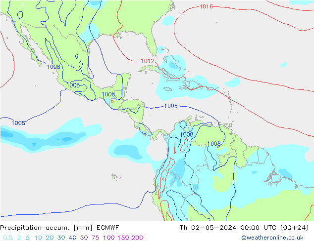 Precipitation accum. ECMWF gio 02.05.2024 00 UTC