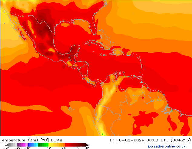 Temperatura (2m) ECMWF ven 10.05.2024 00 UTC
