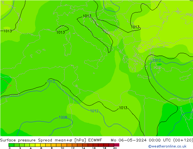 приземное давление Spread ECMWF пн 06.05.2024 00 UTC