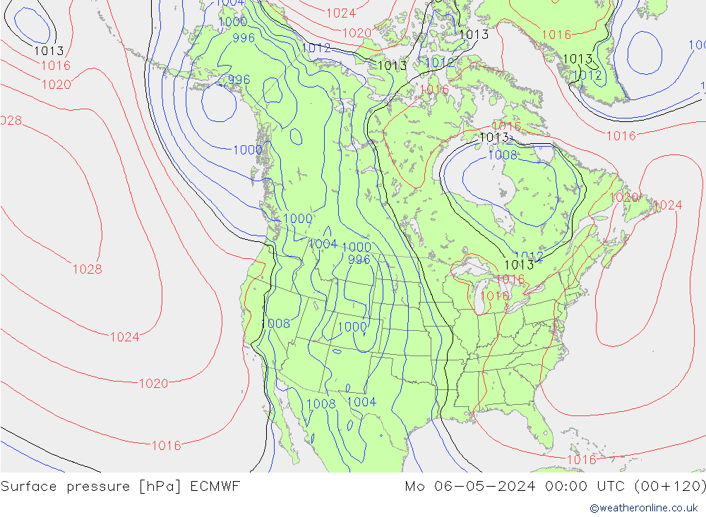 приземное давление ECMWF пн 06.05.2024 00 UTC