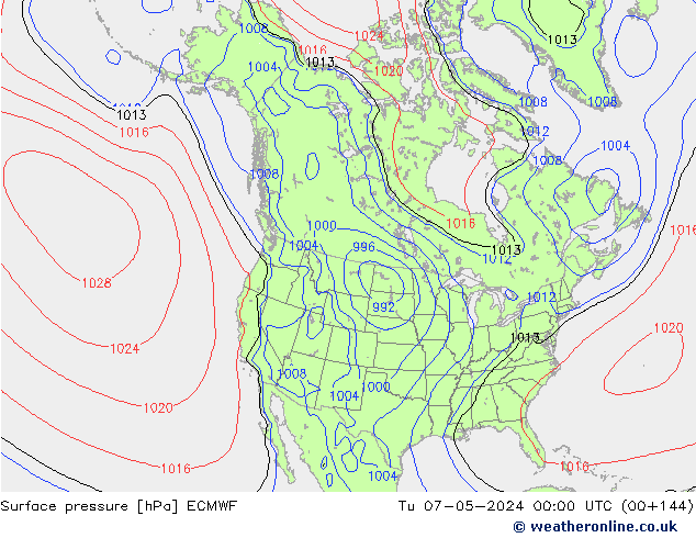 Luchtdruk (Grond) ECMWF di 07.05.2024 00 UTC