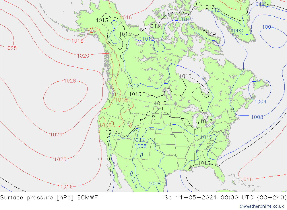 Surface pressure ECMWF Sa 11.05.2024 00 UTC