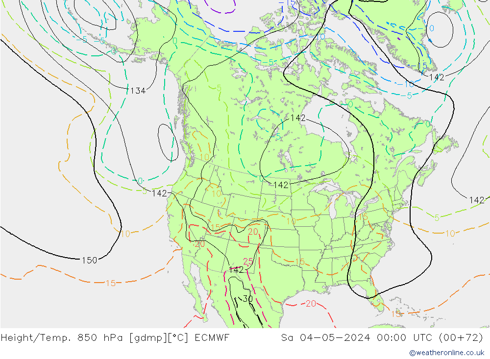Height/Temp. 850 hPa ECMWF Sa 04.05.2024 00 UTC