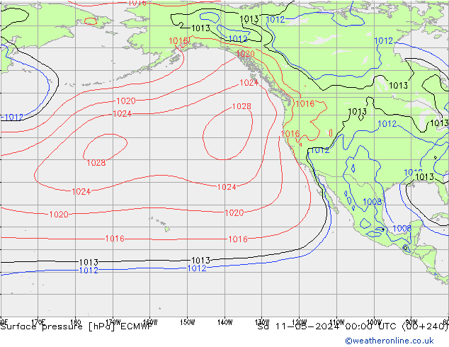 Surface pressure ECMWF Sa 11.05.2024 00 UTC