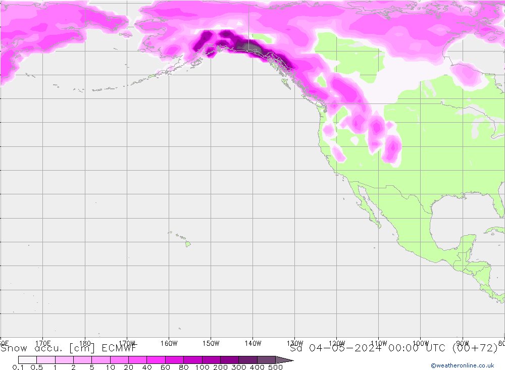 Snow accu. ECMWF sam 04.05.2024 00 UTC
