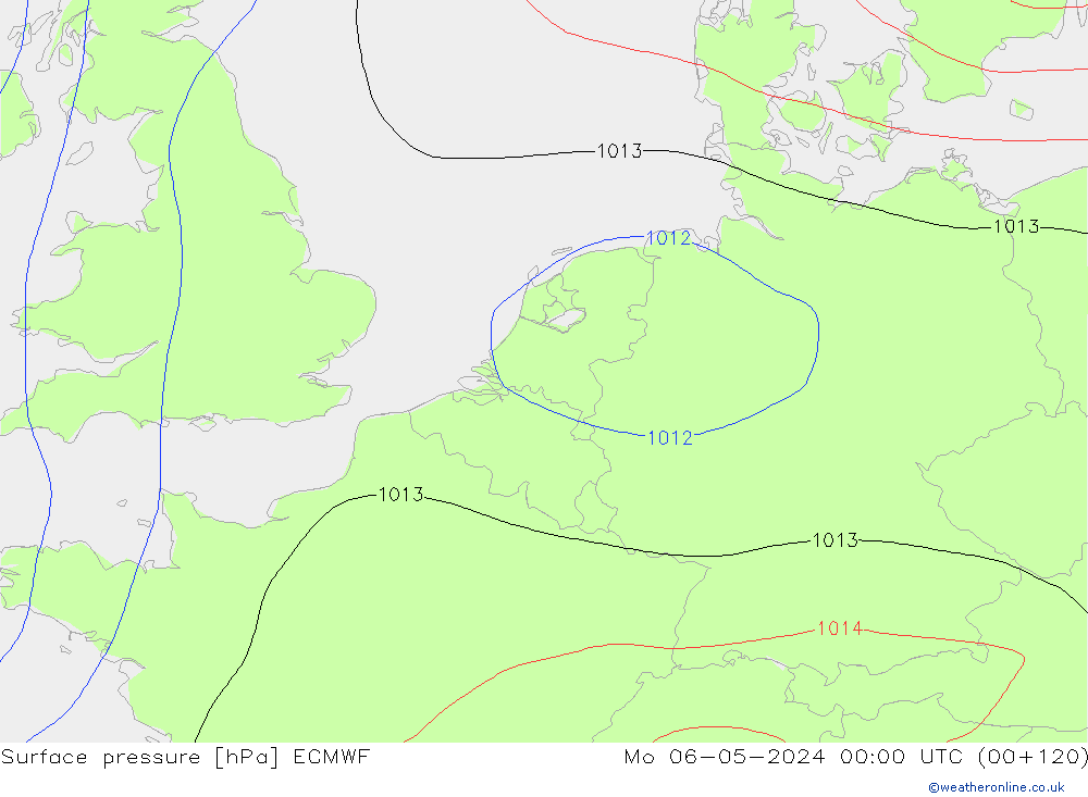 Pressione al suolo ECMWF lun 06.05.2024 00 UTC