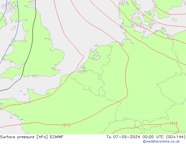 pressão do solo ECMWF Ter 07.05.2024 00 UTC