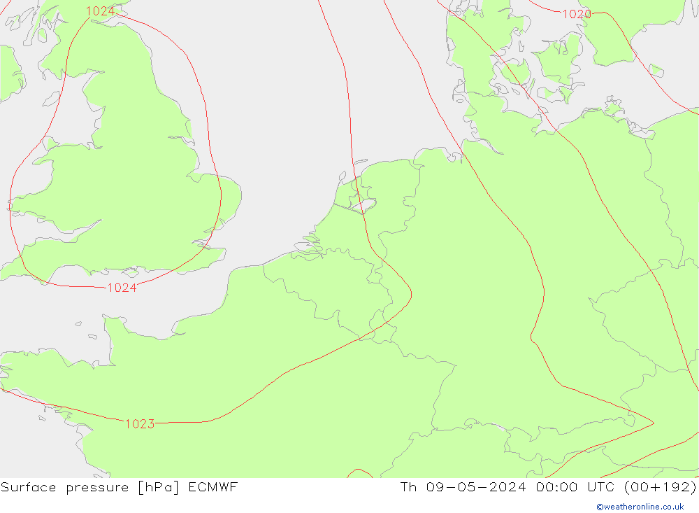 Bodendruck ECMWF Do 09.05.2024 00 UTC