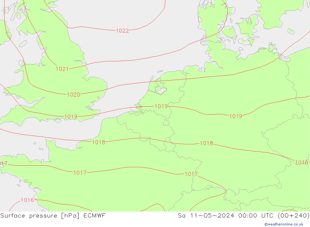 地面气压 ECMWF 星期六 11.05.2024 00 UTC