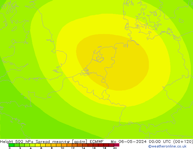 Height 500 hPa Spread ECMWF Po 06.05.2024 00 UTC