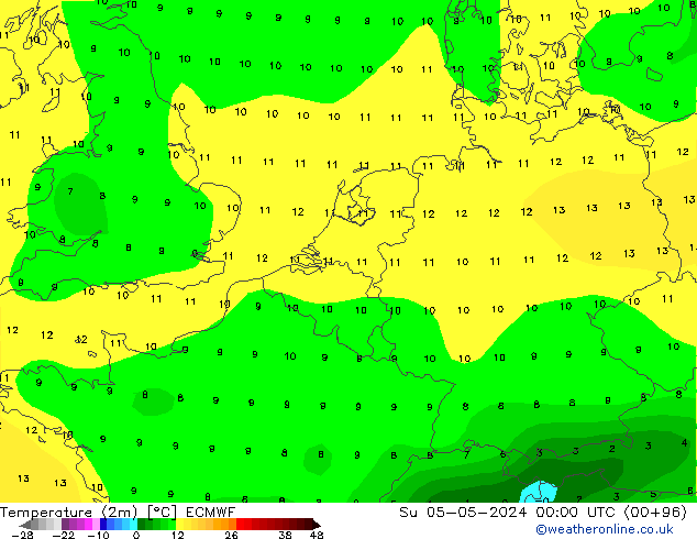 température (2m) ECMWF dim 05.05.2024 00 UTC