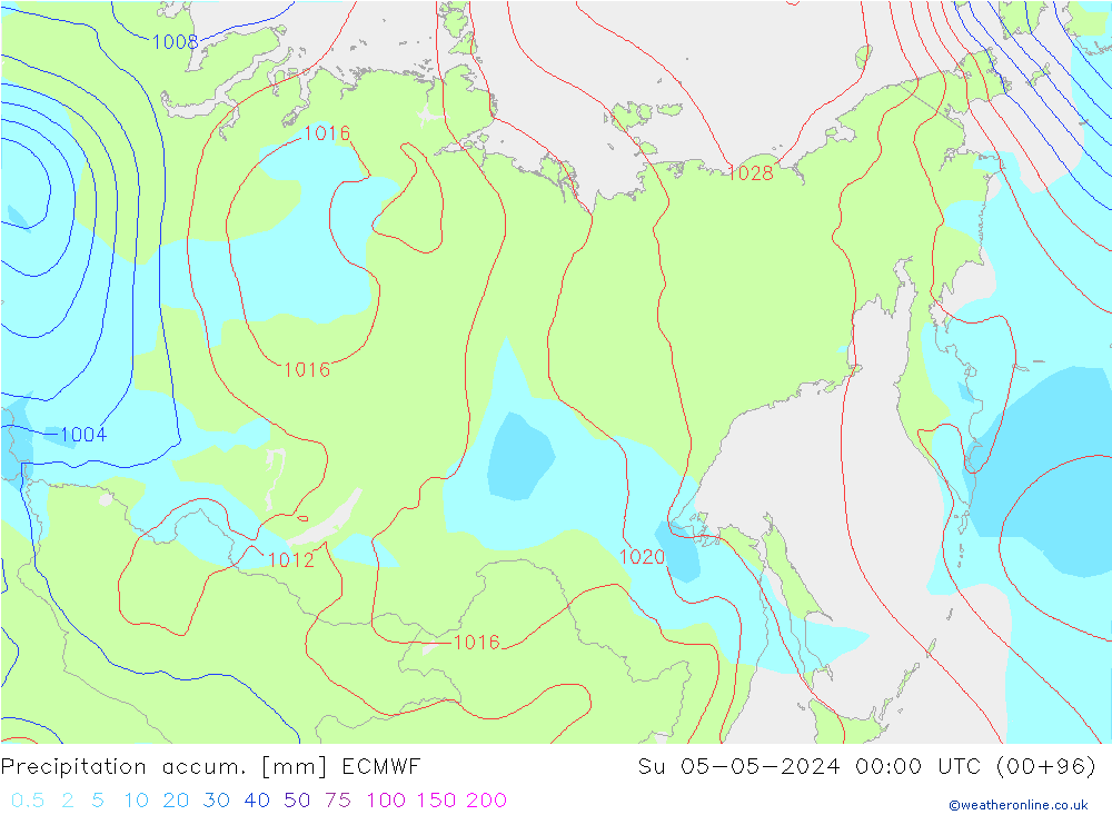Precipitation accum. ECMWF Su 05.05.2024 00 UTC