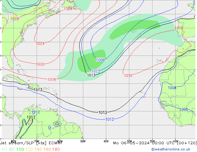 джет/приземное давление ECMWF пн 06.05.2024 00 UTC