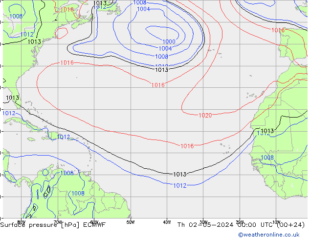 pression de l'air ECMWF jeu 02.05.2024 00 UTC