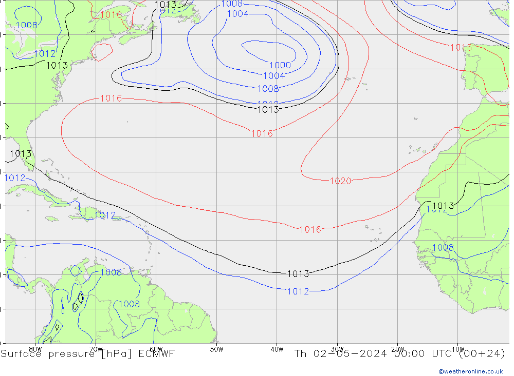 Surface pressure ECMWF Th 02.05.2024 00 UTC
