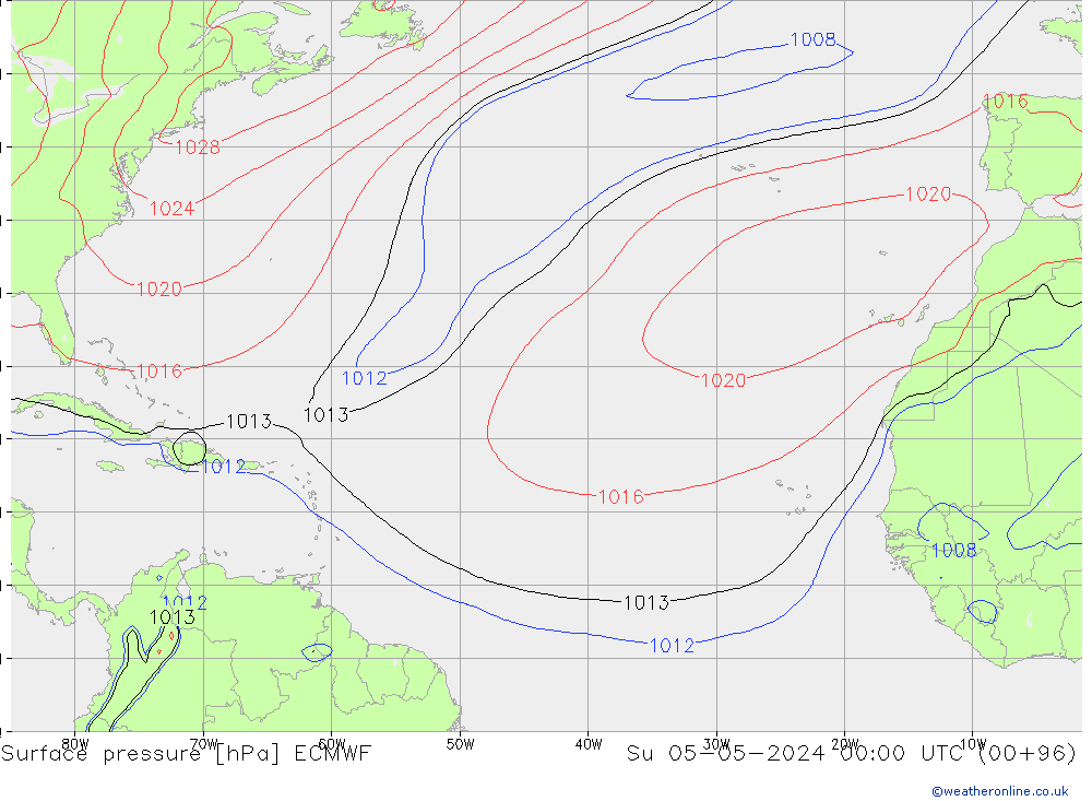 Luchtdruk (Grond) ECMWF zo 05.05.2024 00 UTC