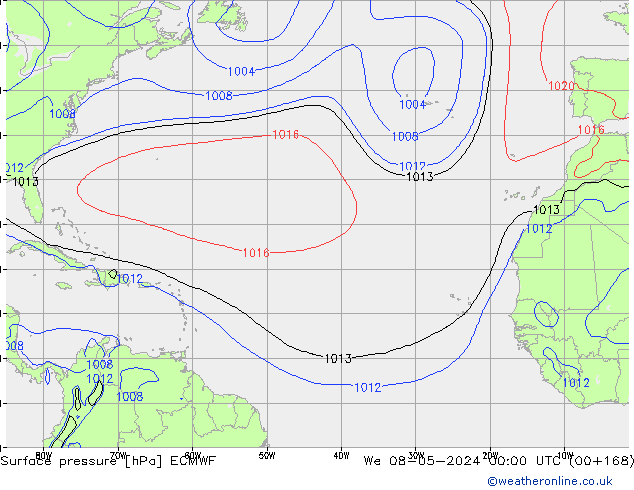 Luchtdruk (Grond) ECMWF wo 08.05.2024 00 UTC