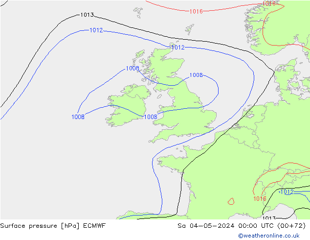 Surface pressure ECMWF Sa 04.05.2024 00 UTC