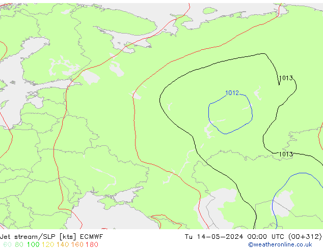 Corriente en chorro ECMWF mar 14.05.2024 00 UTC