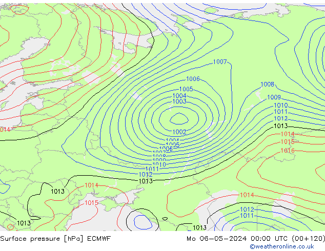 ciśnienie ECMWF pon. 06.05.2024 00 UTC