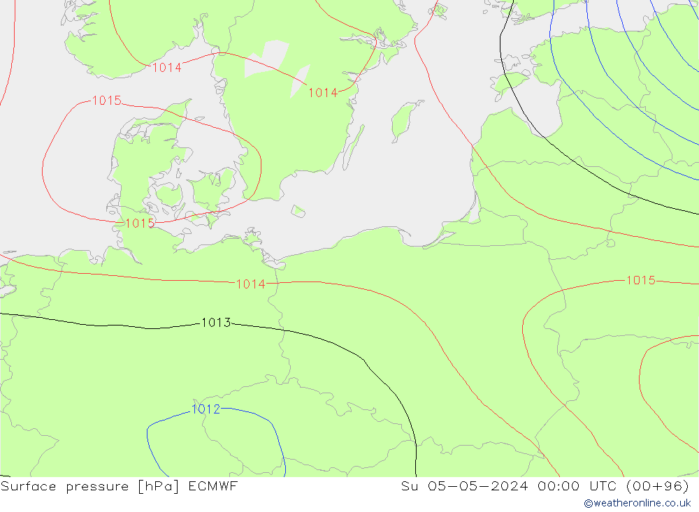 Presión superficial ECMWF dom 05.05.2024 00 UTC