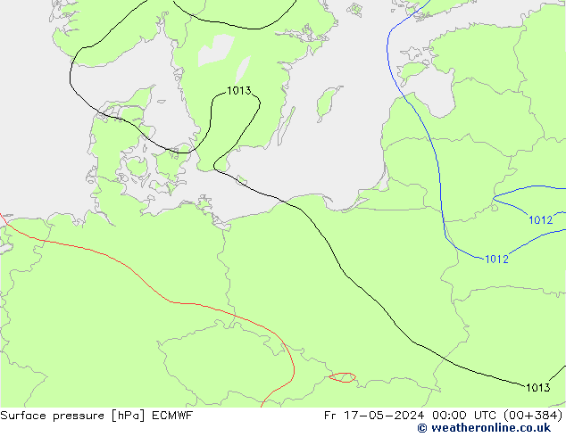 pressão do solo ECMWF Sex 17.05.2024 00 UTC