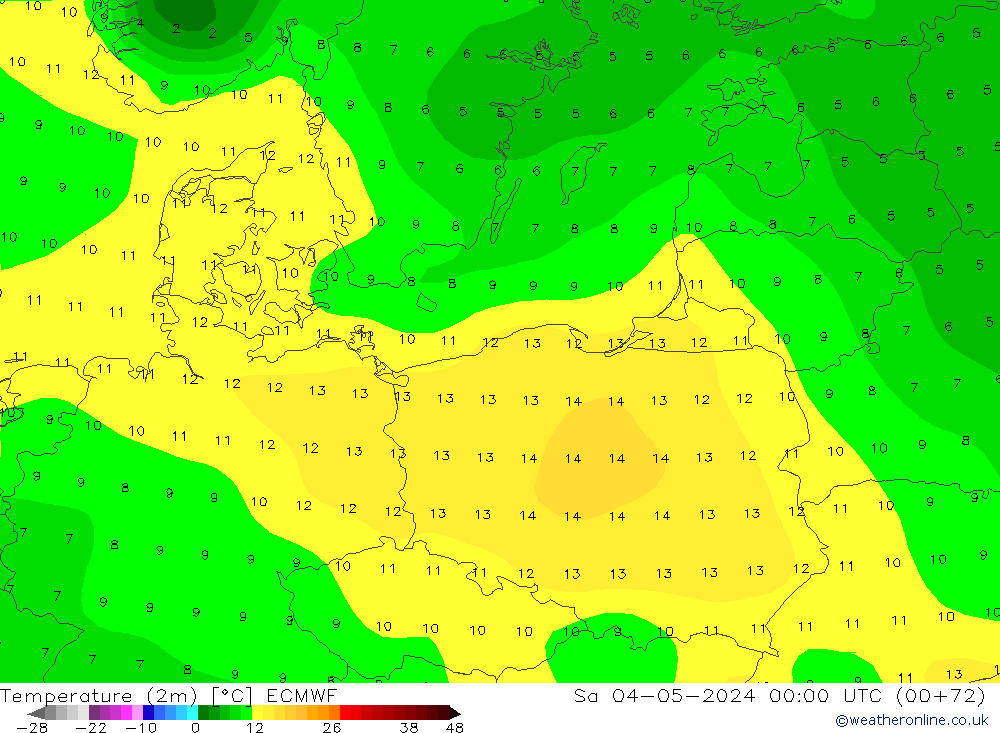 température (2m) ECMWF sam 04.05.2024 00 UTC