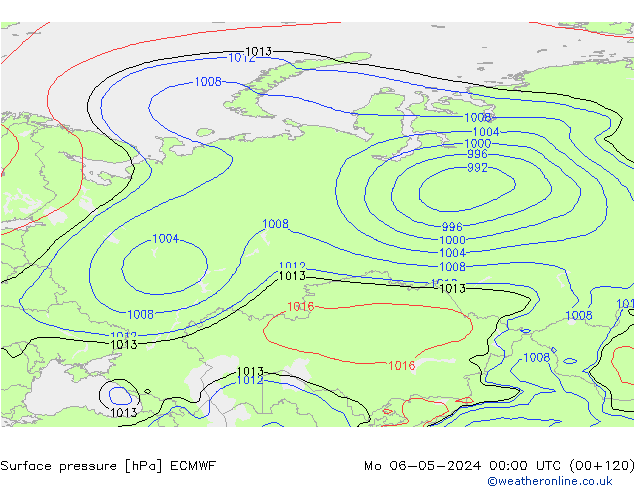 Bodendruck ECMWF Mo 06.05.2024 00 UTC